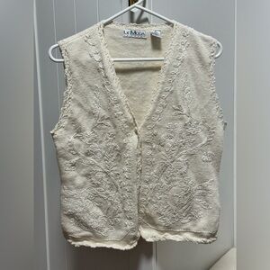 Le Moda Women's Cream Button Down Shirt